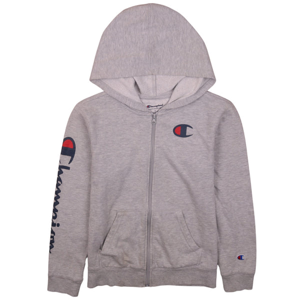 Champion 90's Vintage Women's Hoodie, Large Grey, Zip, Drawstring, Pockets