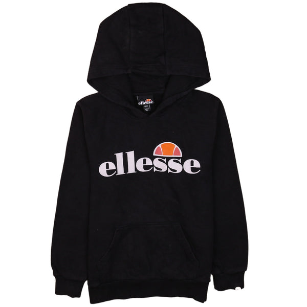 Ellesse Vintage 90's Black Pullover Spellout Hoodie Women's Medium