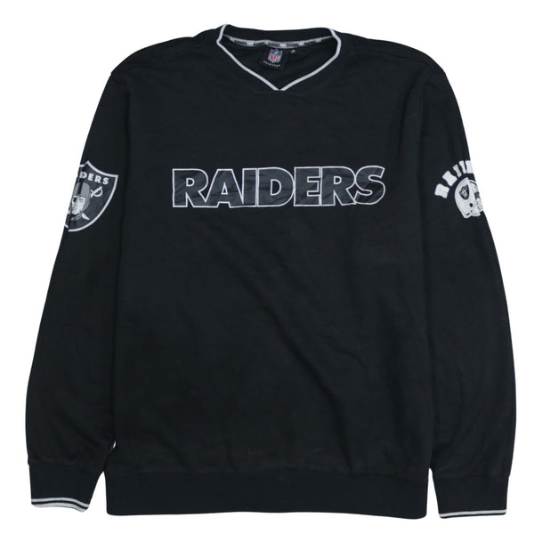 NFL 90's Raiders V Neck Sweatshirt XXLarge (2XL) Black