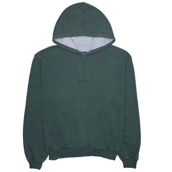Champion 90's Plain Pullover Hoodie Large Green