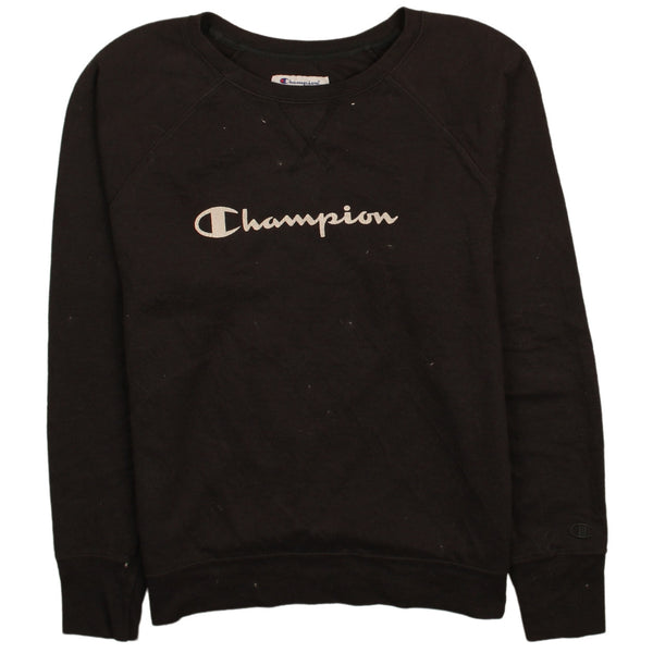 Champion Vintage 90's Black Spellout Crew Neck Sweatshirt Large