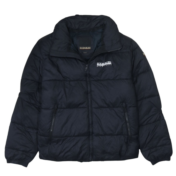 Napapijri 90's Lightweight Full Zip Up Puffer Jacket Medium  Black