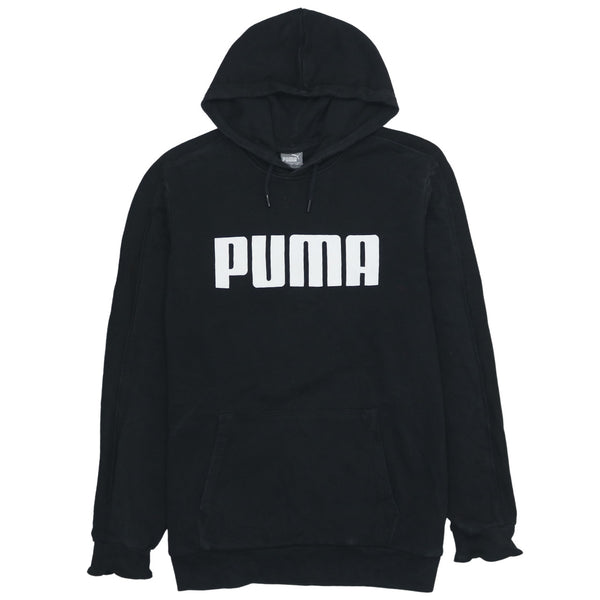 Puma Men's 90s Spellout Hoodie Large Black Pullover