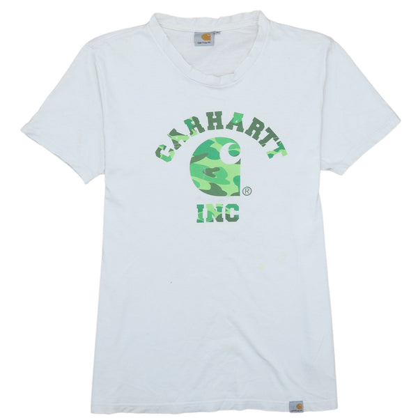 Carhartt 90's Spellout Short Sleeves T Shirt Medium White