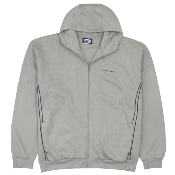 Umbro 90's Lightweight Full Zip Up Hoodie XLarge Grey