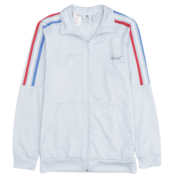 Adidas 90s Grey Striped Sleeve Full Zip Sweatshirt Women's XLarge