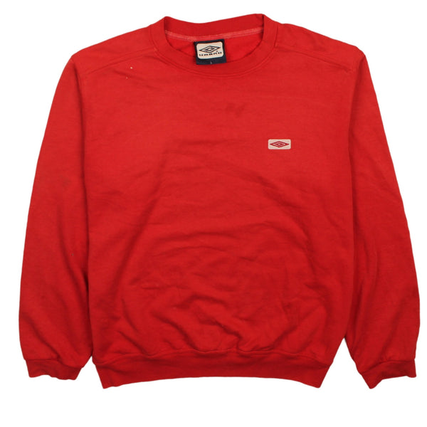 Vintage Umbro 90's Heavyweight Crew Neck Red Sweatshirt Men's Large