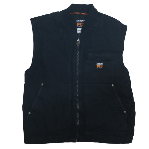 Timberland 90's Vest Sleeveless Full Zip Up Gilet XXLarge (2XL) Black