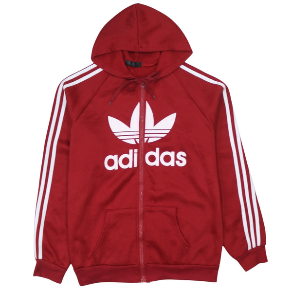 Adidas 90's Spellout Red Full Zip Hoodie 2XL XXL Men's Women's