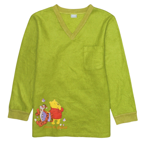 Disney 90's Hiking Warm V Neck Fleece Jumper Medium  Green
