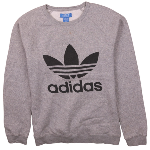 Adidas 90's Grey Spellout Crew Neck Sweatshirt Men's Small Vintage