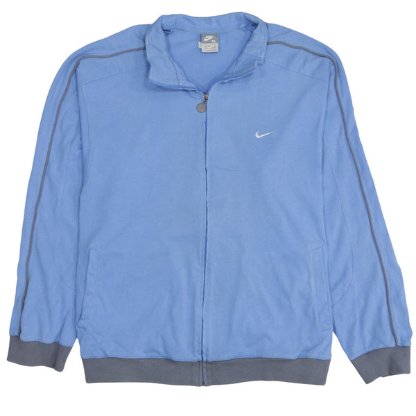 Nike 90's Swoosh Full Zip Up Sweatshirt XLarge Blue