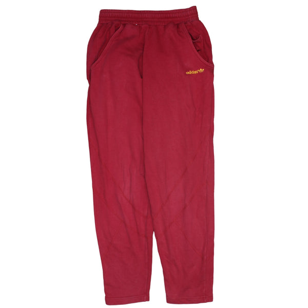Adidas 90's Elasticated Waistband Drawstrings Casual Joggers / Sweatpants 26 Red