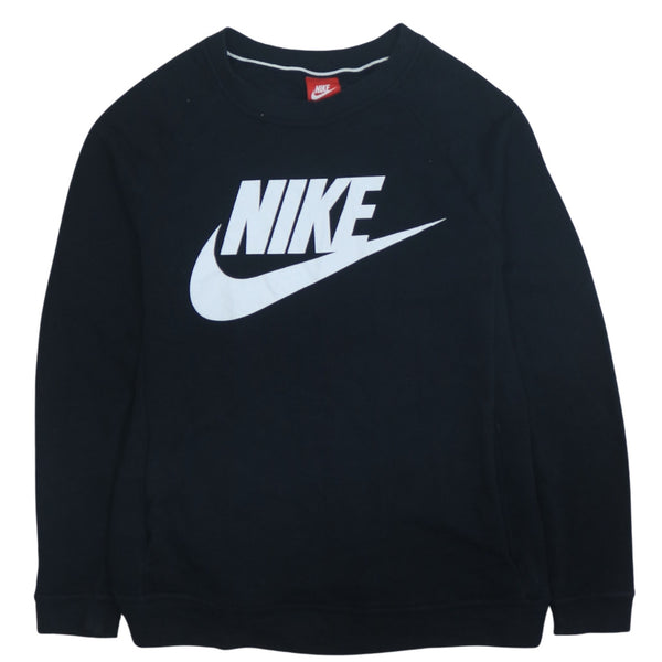 Nike 90's Black Center Swoosh Crew Neck Sweatshirt Men's Small Vintage