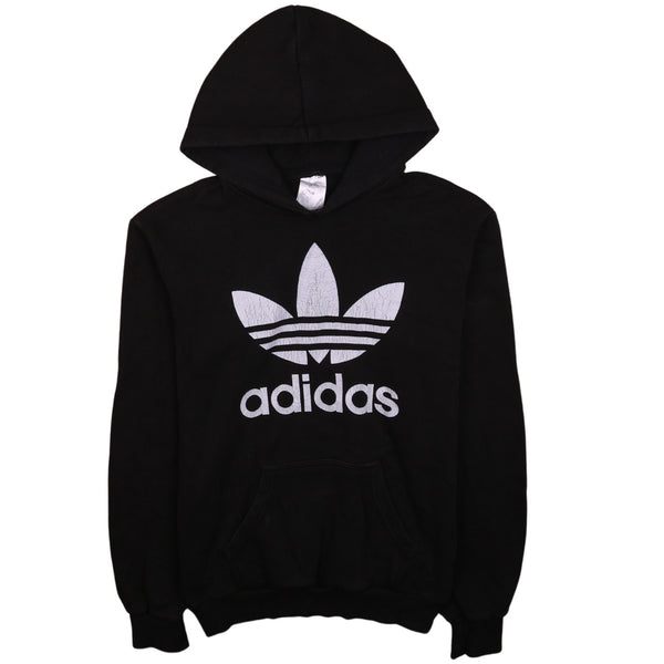 Adidas 90s Vintage XLarge Black Spellout Hoodie Pullover Women