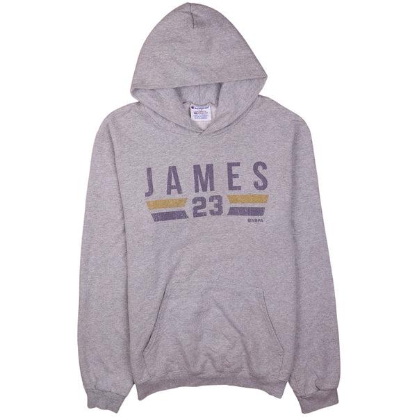 Champion Vintage 90's James 23 Grey Pullover Hoodie Women XLarge