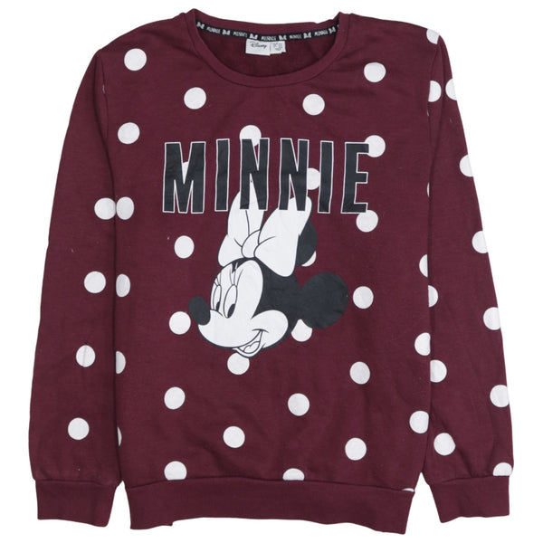Disney 90's Minnie Mouse Crew Neck Sweatshirt Large Burgundy Red