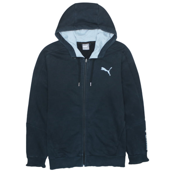 Puma Vintage 90's Black Full Zip Up Sportswear Hoodie Medium Men's