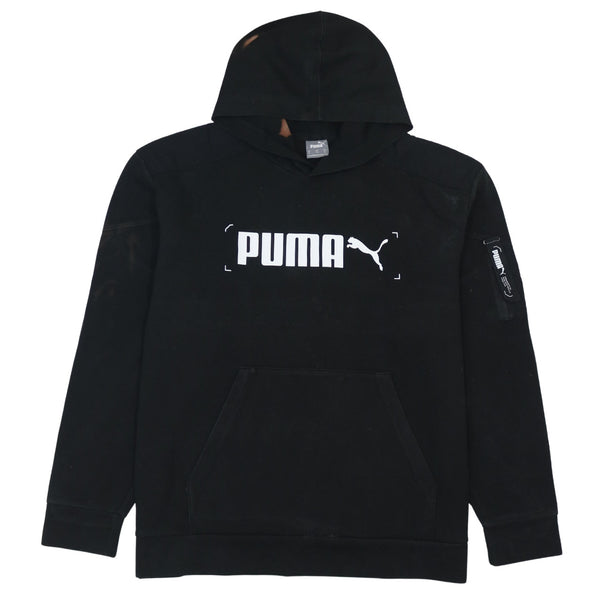 Puma 90's Spellout Pullover Hoodie XLarge Black