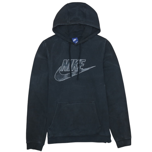 Nike 90's Black Center Swoosh Pullover Hoodie Small - Vintage Streetwear
