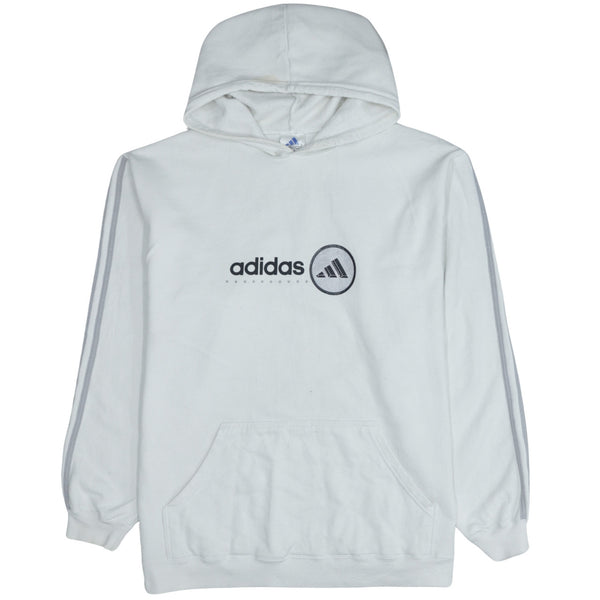 Adidas 90's Spellout Pullover Hoodie Medium White