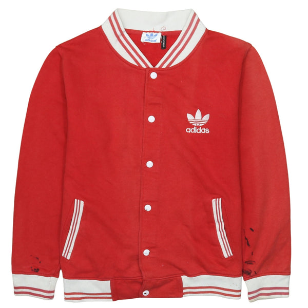 Adidas 90's Vintage Lightweight Red Button Up Sweatshirt Men's Small