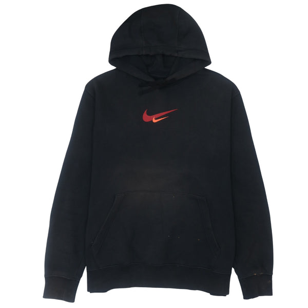 Nike 90's Black Center Swoosh Pullover Hoodie XLarge