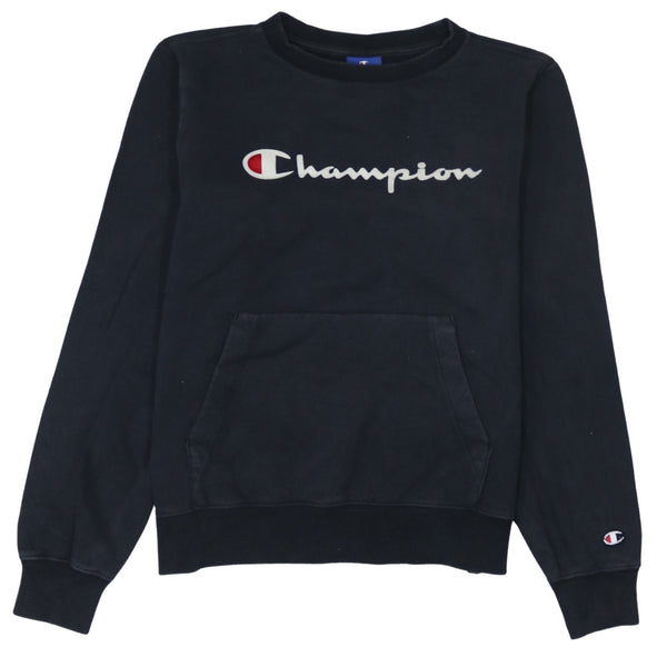 Champion 90's Spellout Crew Neck Sweatshirt XSmall Black