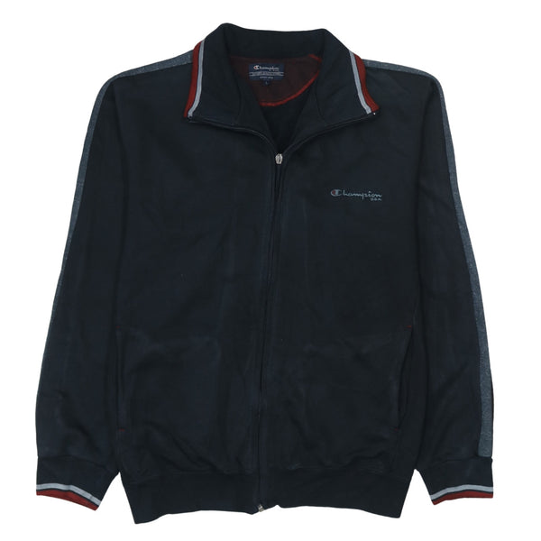 Champion 90's Lightweight Full Zip Up Sweatshirt Large Black
