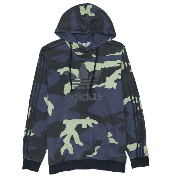 Adidas Vintage 90's Spellout Pullover Hoodie Black Men's Small Cotton