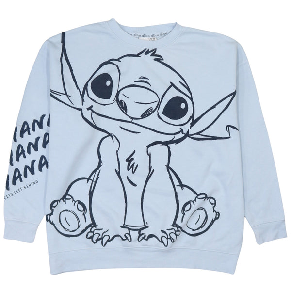 Vintage Disney Women's Medium Blue Stitch Crew Neck Sweatshirt 90's