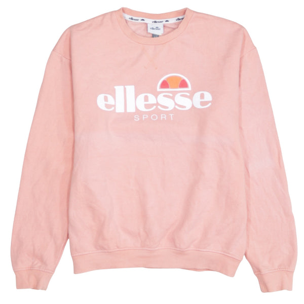 Ellesse 90's Spellout Crew Neck Sweatshirt Medium  Pink