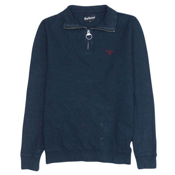 Barbour 90's Vintage Men's Medium Navy Blue Quarter Zip Sweatshirt