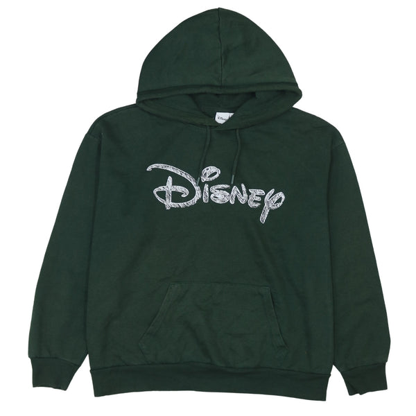 Vintage Disney 90's Spellout Pullover Hoodie XL Green