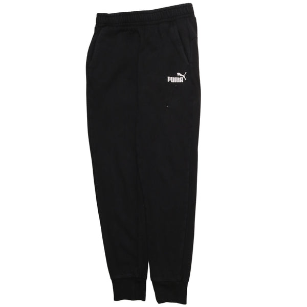 Puma Vintage 90's Black Joggers Sweatpants Medium Elastic Waist
