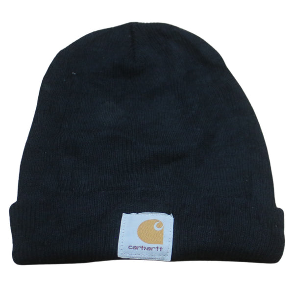 Carhartt 90's Black Ribbed Knit Beanie Cap Watch Hat One Size