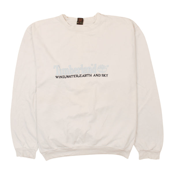 Timberland 90's Spellout Crew Neck Sweatshirt XLarge White