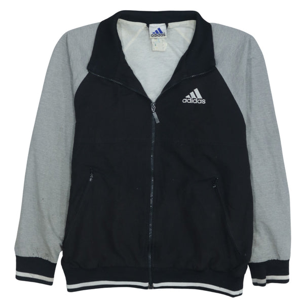 Adidas 90's Vintage Small Black Zip Up Sweatshirt Lightweight Retro
