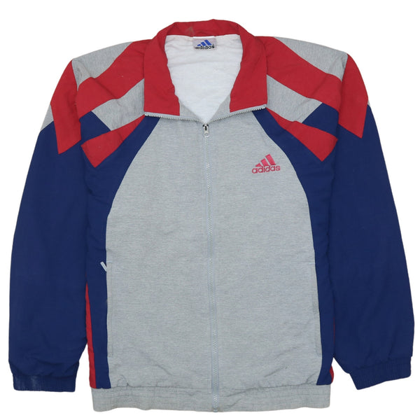 Adidas 90's Heavyweight Vintage Full Zip Up Sweatshirt XL Grey