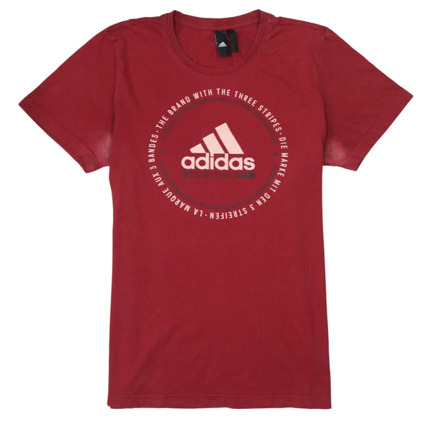 Adidas 90's Spellout Short Sleeves T Shirt Medium Red