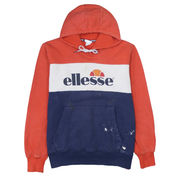 Ellesse 90's Navy Blue Spellout Pullover Hoodie XLarge