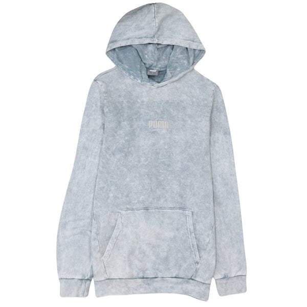 Puma 90's Drawstring Pockets Pullover Hoodie Small Grey