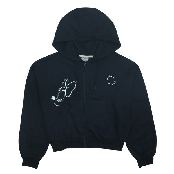 Disney 90's Black Full Zip Hoodie, Small, Vintage Drawstring Pockets