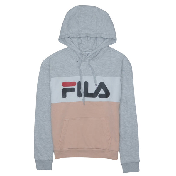 Fila 90's Vintage Grey Spellout Pullover Hoodie Men's XSmall