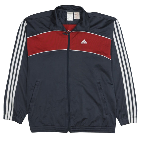 Adidas 90's Striped Sleeve Full Zip Up Windbreaker Medium  Black