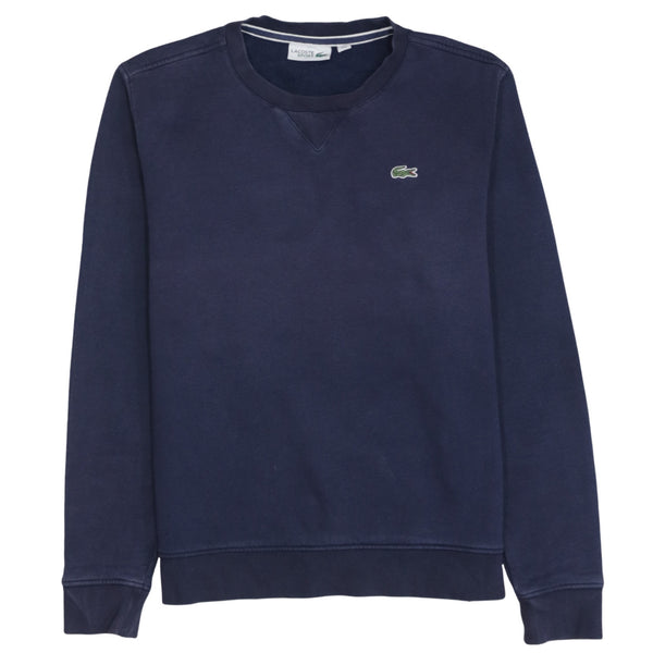 Lacoste 90's Lightweight Crew Neck Sweatshirt Medium Navy Blue