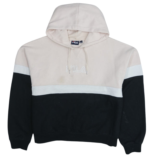 Fila Black 90's Spellout Pullover Hoodie XXXLarge (3XL)