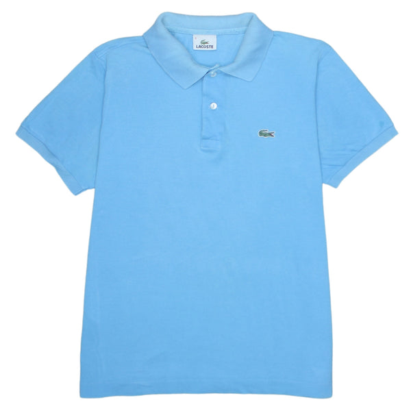 Lacoste 90's Short Sleeves Quarter Button Polo Shirt Medium  Blue