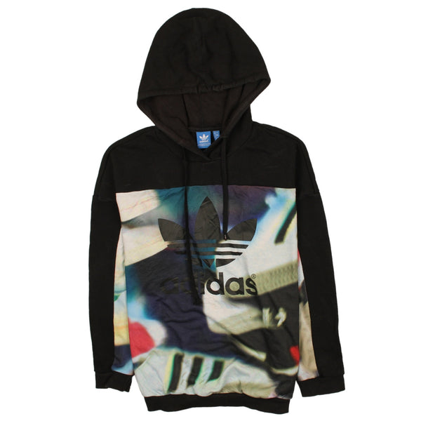Adidas Vintage 90's Black Spellout Hoodie XLarge - Retro Unisex