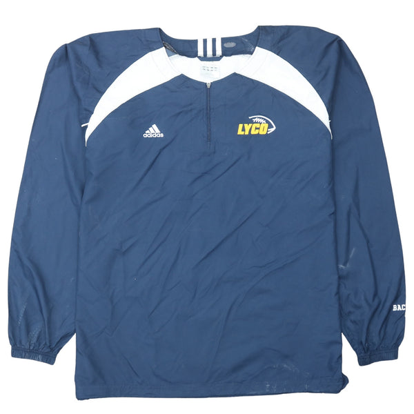 Adidas 90's Navy Blue Quarter Zip Windbreaker Men's XLarge